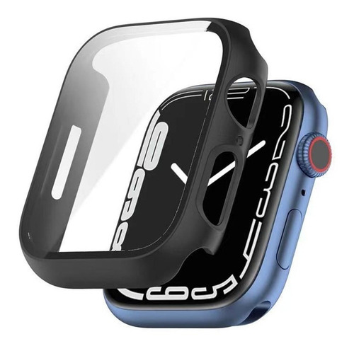 Imagem 3 de 3 de Capa Bumper Vidro Temperado Apple Watch Series 7 45mm E 40mm