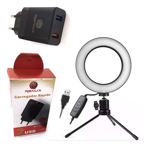 Imagem 4 de 5 de Ring Light Para Gravações E Selfies Multiuso Com Tripézinho