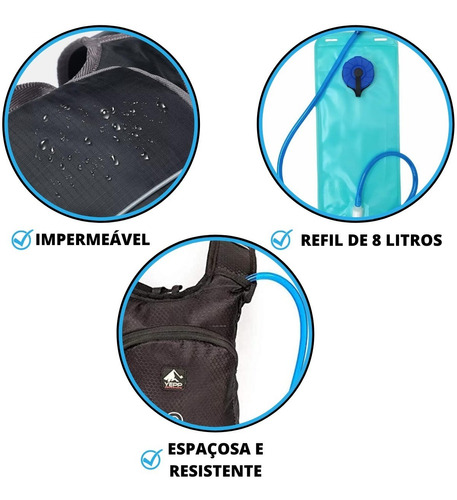 Mochila Para Hidratação Yepp 2l Refletiva Apito 18l Mc3013