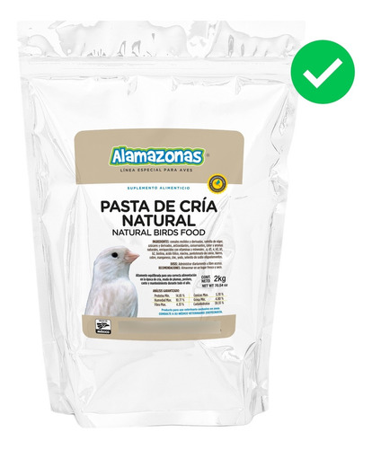 Pasta De Cría Natural Pro 2kg Para Aves Alamazonas
