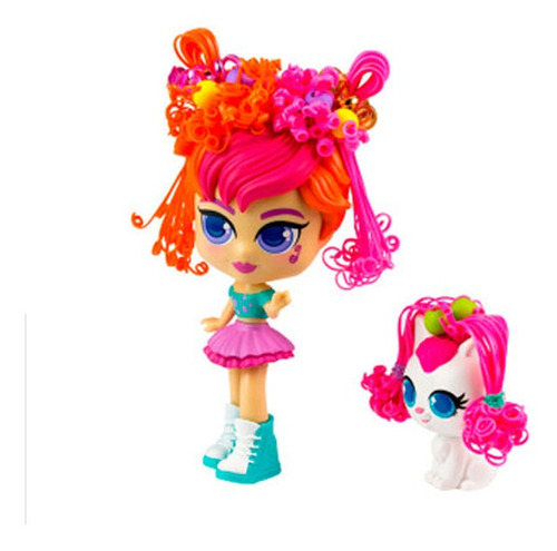 Imagen 2 de 7 de Muñeca Curligirls Edición Deluxe Con Mascota-pelonaranja