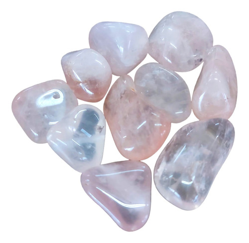 Kit De 10 Pedras Quartzo Rosa Rolada Pequenas Preciosas