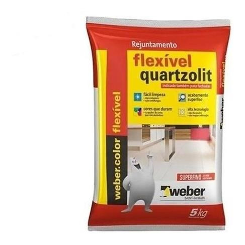 Rejunte Cerâmica Flexível 5kg Quartzolit Cinza Platina