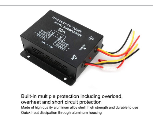 Convertidor De Potencia Automotriz 30a Buck Inverter 24va 12