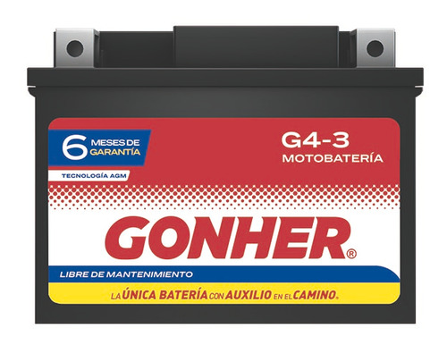 Bateria Para Moto Agm Gonher G4-3 Vento Zip R3 Motobateria
