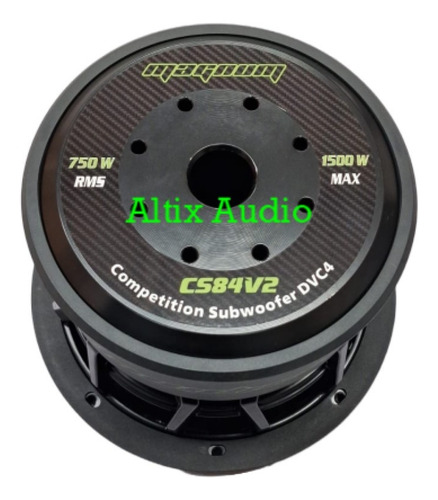 Subwoofer Magnum 8 Cs84 V2 750w Rms/1500w Max Doble Bobina Color Negro