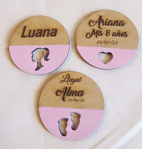 10 Imanes Souvenirs En Mdf Personalizados.cumple,baby Shower