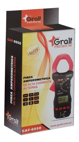 Imagen 2 de 2 de Pinza amperimétrica digital Gralf GAF-6050 1500A