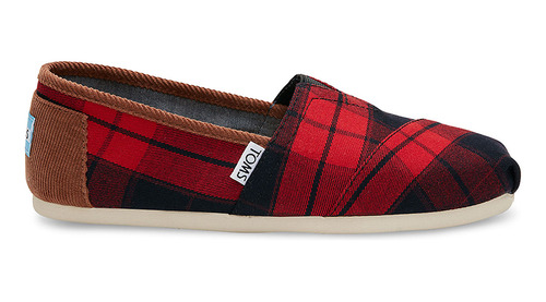 Alpargatas Toms Plaid Rojo