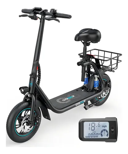 Patinete Eléctrico Gyroor 450W Negro Plegable Autonomía 30km