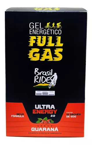 Suplemento Em Gel Full Gas Ultra Energy Carboidrato Sabor Guaraná Em Caixa  De 600ml 12 Un