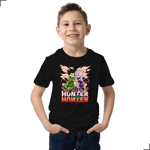 Camiseta 100% Algodão Hunterxhunter Infantil Anime Mod2 Gon