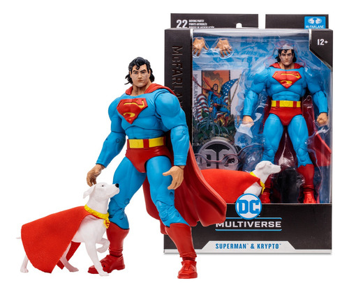 Mcfarlane Figura 7  Dc Edition Wv3 Superman Con Krypto