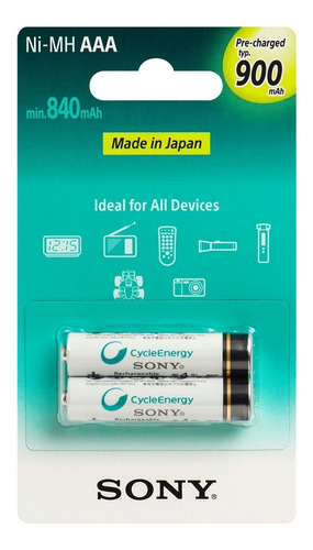 Baterías Sony Recargables Multiuso (aaa) - Nh-aaab2gn