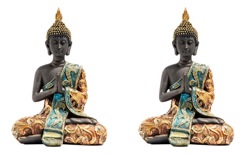 2 Estatuas De Buda Tailandesas, Escultura Budista Hecha A Ma