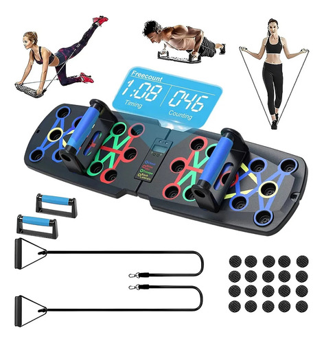 Tabla Lagartijas Portátil Inteligente Y Multifuncional Negro Tabla Soporte P Lagartijas Pecho Hombro Espalda Tríceps