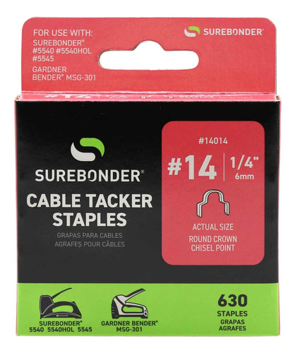 Grapas De Corona Redonda #14 Cable Tacker - 1/4 - 630 ...