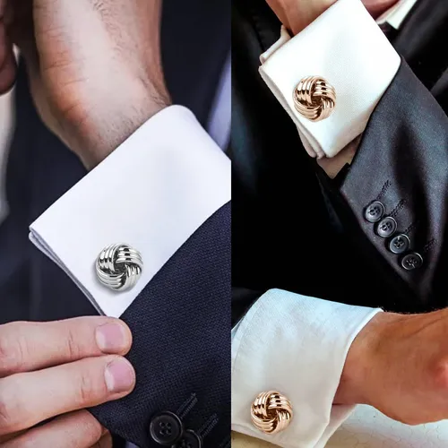Juego De 2 Gemelos Metálicos Para Camisas De Vestir, Gemelos