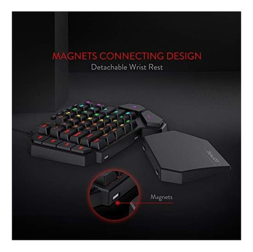 Redragon K585 Diti Teclado Mecánico Para Juegos Rgb Con Una Negro