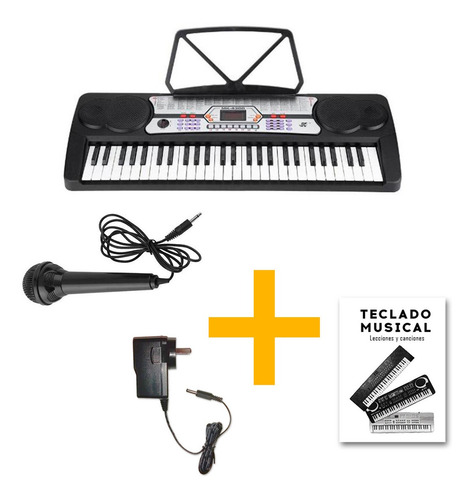 Imagen 1 de 8 de Órgano Teclado Musical 54 Teclas Meike Mk4300 + Fuente Promo