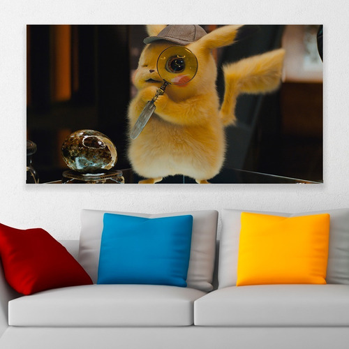 Cuadro Decorativo Detective Pikachu Art 80x50cm