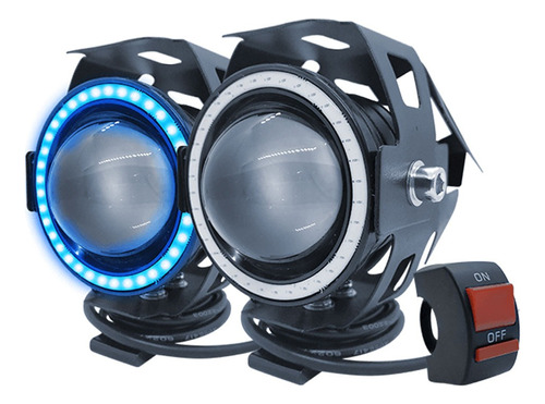 Par Farol Led Angel Eye Super Spot 15w Moto Jeep Barco Ray X