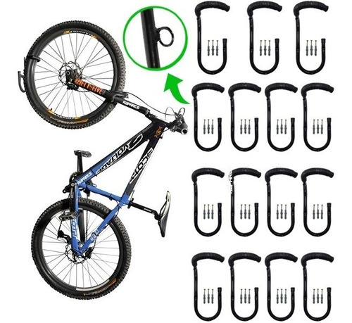 15 Gancho Pendurar Bicicleta Parede Suporte De Bike Vertical