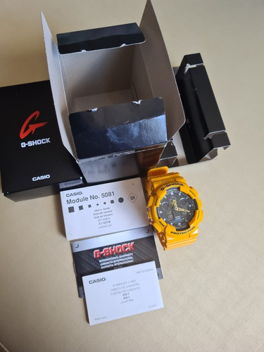 Relógio G-shock Ga100 Completo Na Caixa Amarelo Raro, Zero!