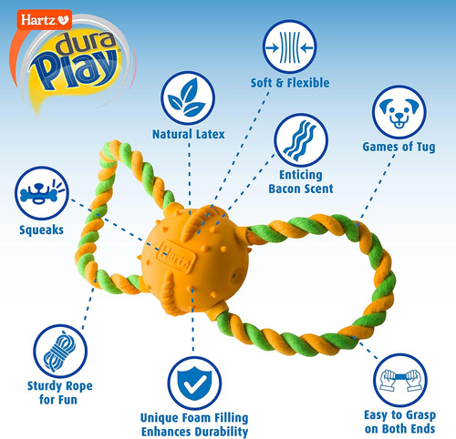 Juguetes Para Perros Hartz Duraplay Con Aroma A Tocino, M...