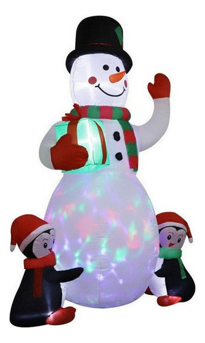Mc Led Boneco De Neve Inflável Com Formato De Pinguim 1,8 M