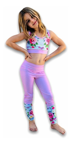 Imagen 2 de 6 de Top Deportivo Lycra Estampada Niña Munay Bchic