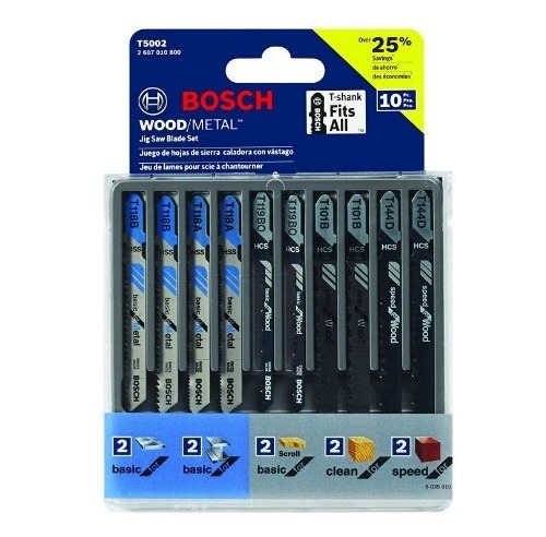 Hojas De Sierra Caladora (10 Pzs) Surtidas T-shank - Bosch