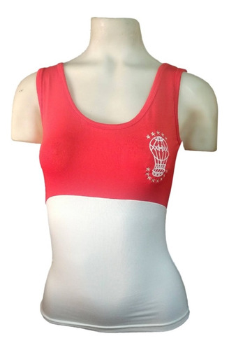 Imagen 2 de 7 de Musculosa Huracán Modal Blanca Bic Globomanía Rojo/blanco