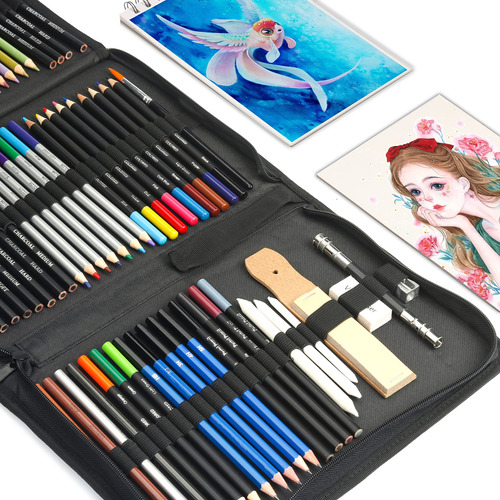 Kit De Dibujo Artístico 76 Piezas Boceto, Tutorial, Lápices,