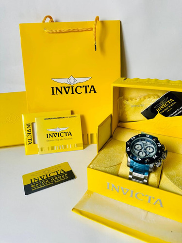 Reloj Pulsera Invicta Sea Hunter Blanco/azul Plata Azul Claro Blanco (Usado)