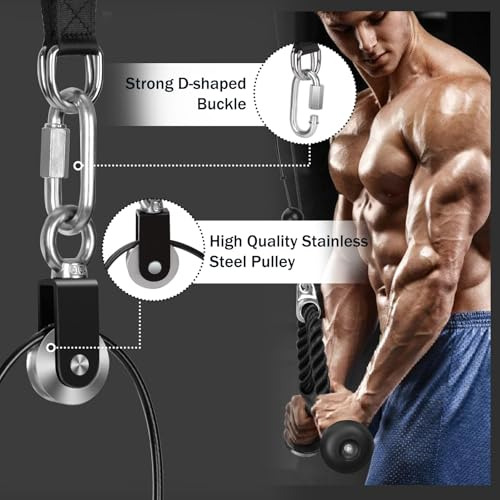Sistema De Polea De Tríceps Con Cable De Longitud Ajustable