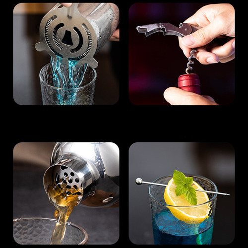 Kit Cocteleria 23pcs Profesional Bartender 750ml Con Soporte