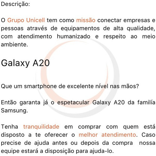 Galaxy A20 32gb 4g Dual Chip - Seminovo (Usado)