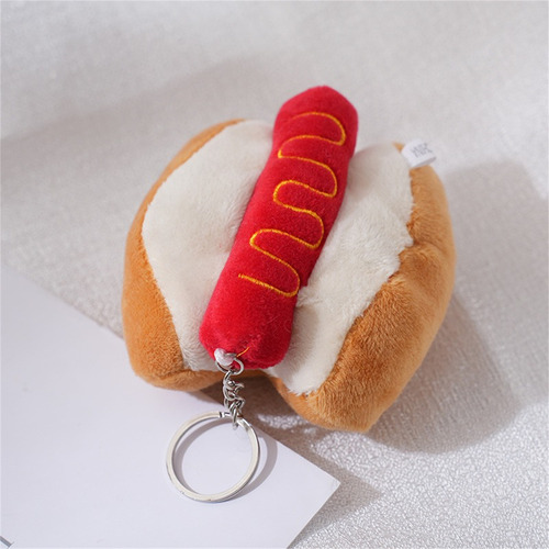 Llavero Cartoon Hamburger French Hot Dog Con Patas De Pollo