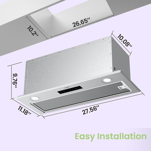 Comfee' Range Hood 27 Inch Built-in/insert Vent Hood 450 Cfm