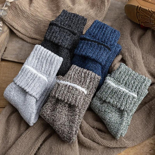 5 Pares De Calcetines De Otoño E Invierno Para Hombre, Calce