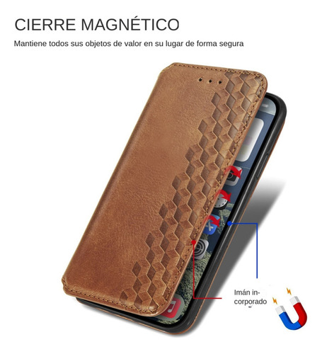 Funda De Piel Para Samsung A03 A13 A23 A33 A53 A73 A12 A22 A32 A52, Moderna Funda Magnética A Cuadros Con Ranura Para Tarjetas