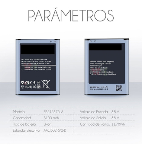 Pila Bateria Samsung Galaxy Note 2 N7100 3100 Mah
