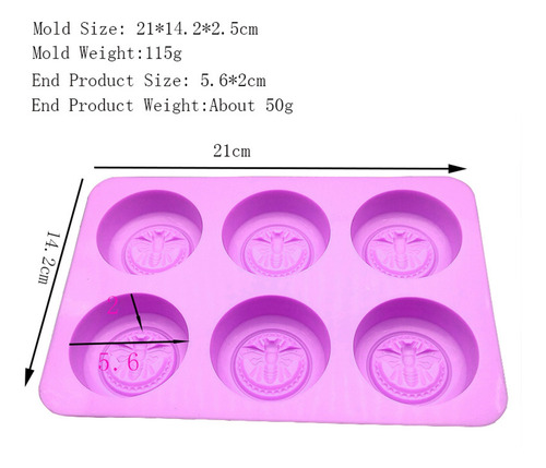 R Cake Mold 6, Jabón Redondo Con Forma De Abeja, Chocolate