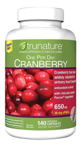 Cranberry 140 Cap Evita Infección Urinaria Trunature