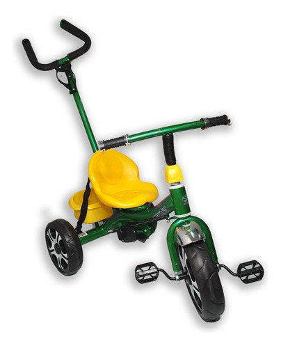 Triciclo Infantil Niños Caño Reforzado Direccionable C Color Verde