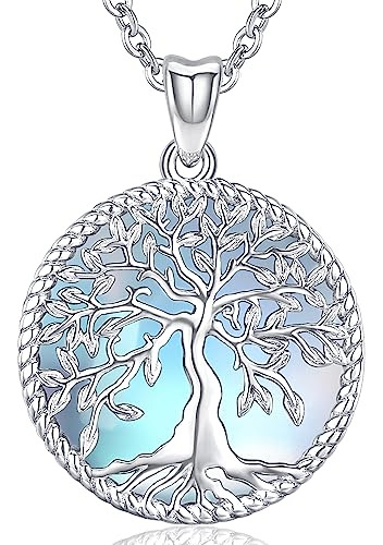 Collar De Árbol De La Vida Para Mujer De Plata De Ley S925, 