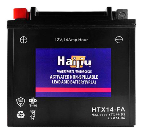 Bateria Moto Gel Sin Mantenimiento Htx14-fa Ytx14-bs Haijiu