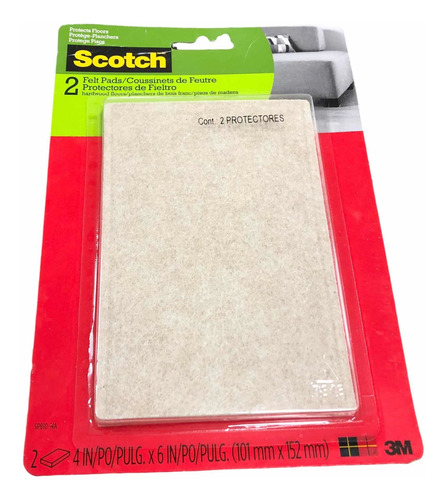 Set 2x Protector Fieltro 10x15cm 3m Scotch Pisos De Madera