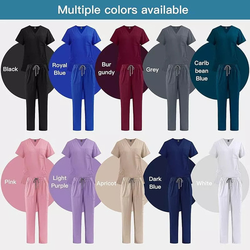 Pijama Quirúrgica Scrub Jogger Uniforme Antifluido Cuello-v